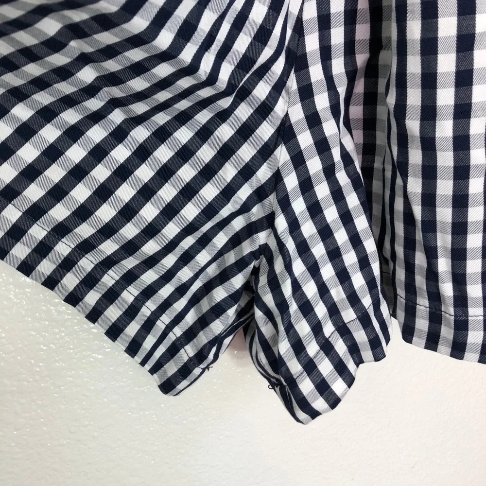 Navy and White Checkered Gap Romper